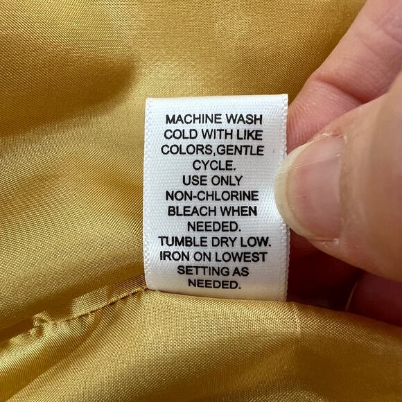 Linea Donna Linen Blend Dress Size 8 Yellow Asymmetric Button Smocked Sheath - Picture 7 of 10